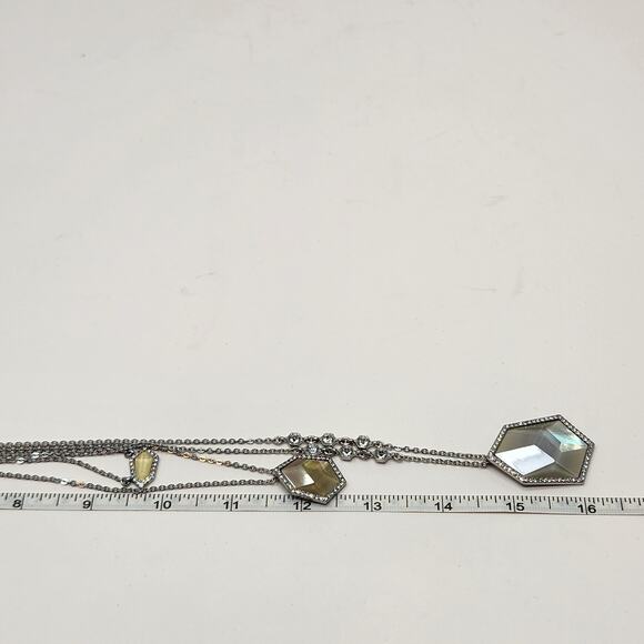 Chloe Isabel Multi Chain 3 in 1 Necklace Convertible Rhinestone Silver Tone - Picture 7 of 8